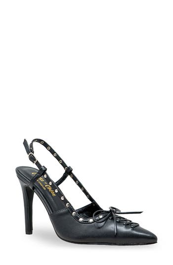 CHASE & CHLOE CHASE AND CHLOE AMALIA STUD SLINGBACK POINTED TOE PUMP 