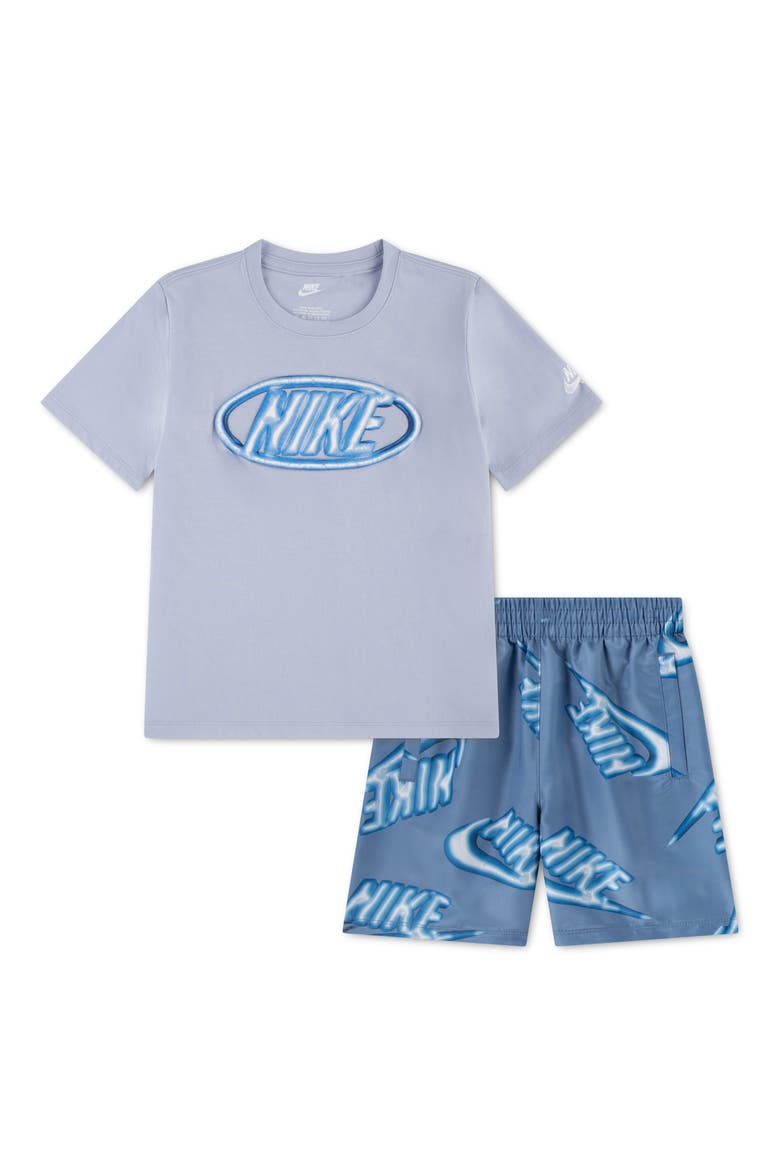 T-Shirt & Shorts Set, Main, color, WORK BLUE