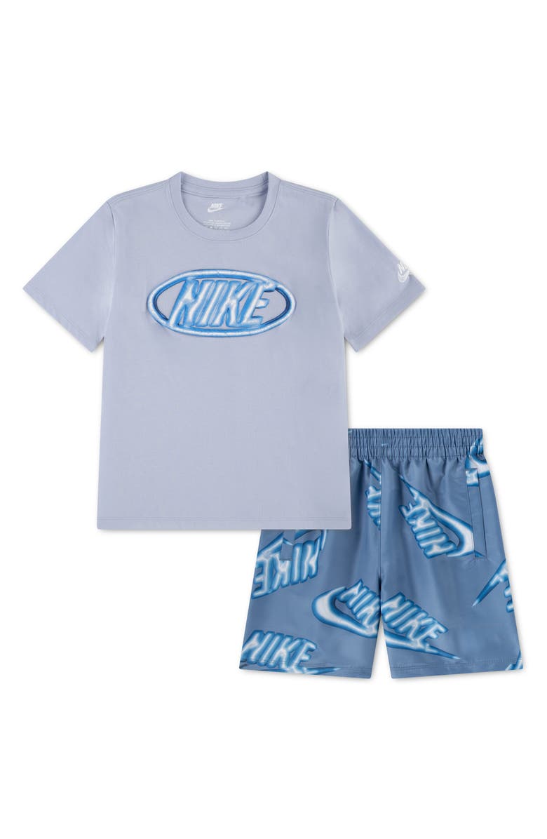 Nike T-Shirt & Shorts Set, Main, color, Work Blue