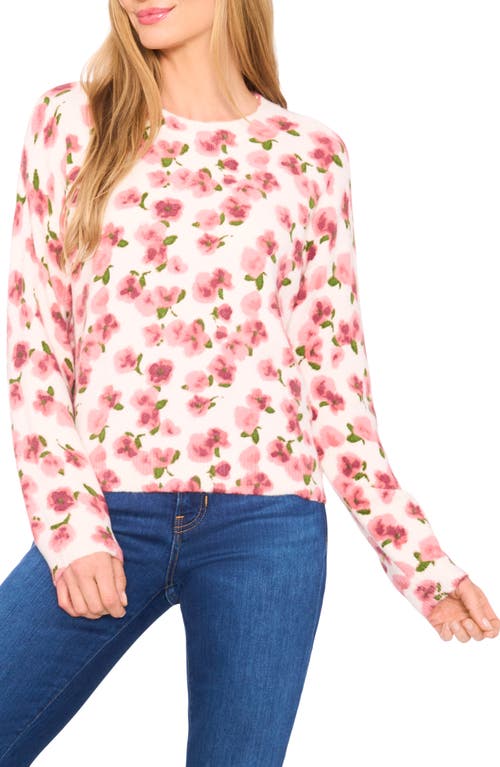 Cece Floral Sweater In Pink
