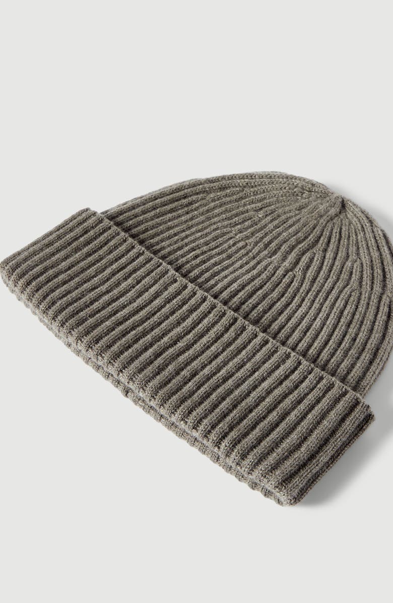 Brunello Cucinelli Cashmere English rib double knit beanie, Alternate, color, Military