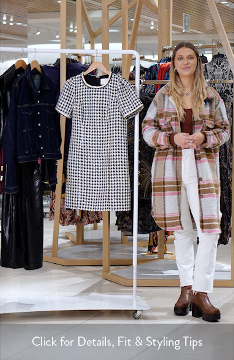 Doriane Houndstooth Bouclé Shift Dress, sales video thumbnail