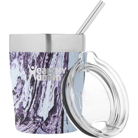 Stainless Steel Tumbler with Straw, 12 oz Orchid Driftwood