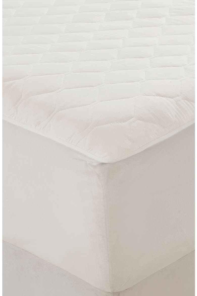 100% Cotton Headed Mattress Pad - Twin, Alternate, color, WHITE