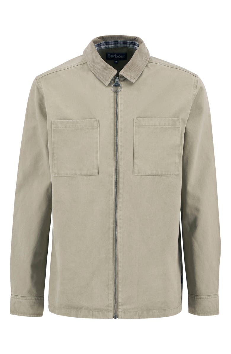 Barbour Lenker Twill Zip Overshirt, Alternate, color, Stone