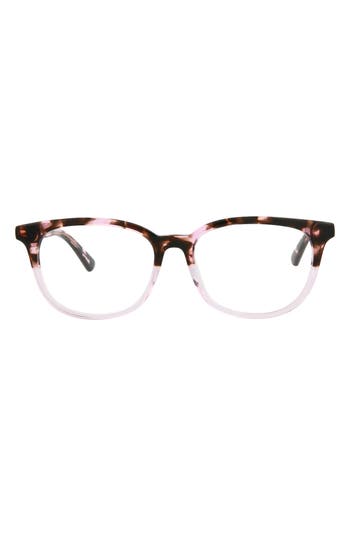 Alexander Mcqueen Mcqueen 51mm Core Square Optical Glasses In Havana Havana Transparent