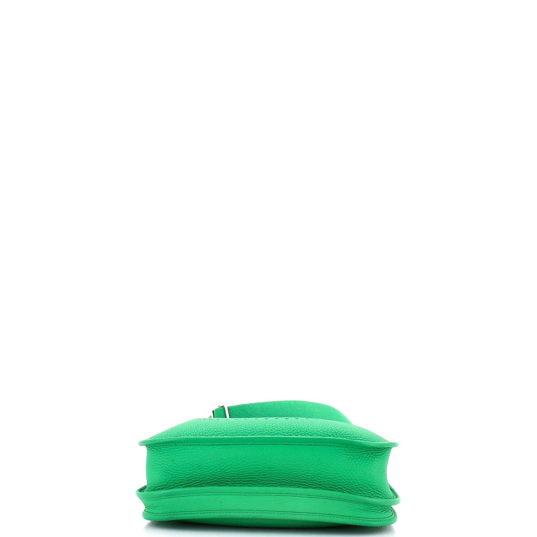 Pre-Owned Hermes Evelyne Bag Gen III Clemence PM, Alternate, color, Green