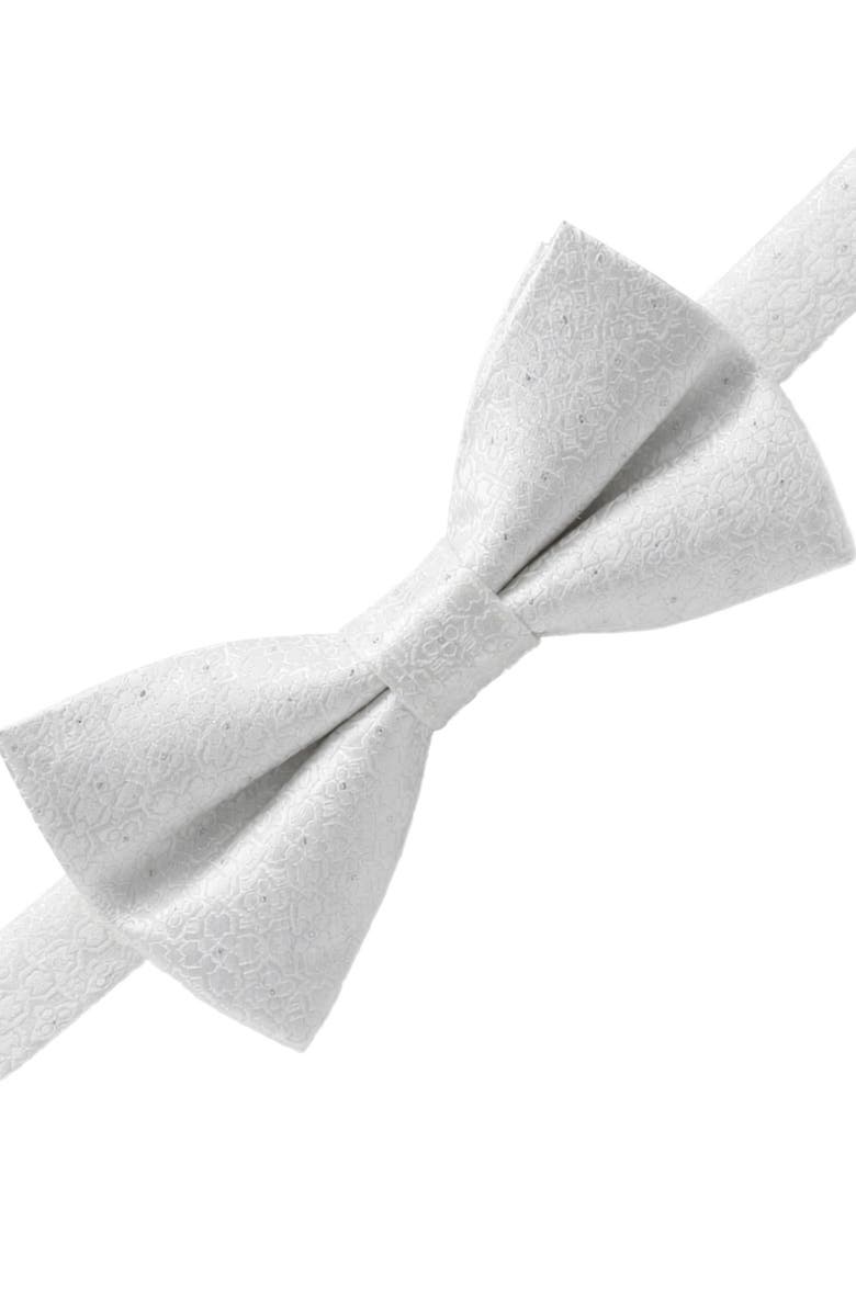 KARL LAGERFELD Glitz Medallion Pre-Tied Bow Tie, Alternate, color, White