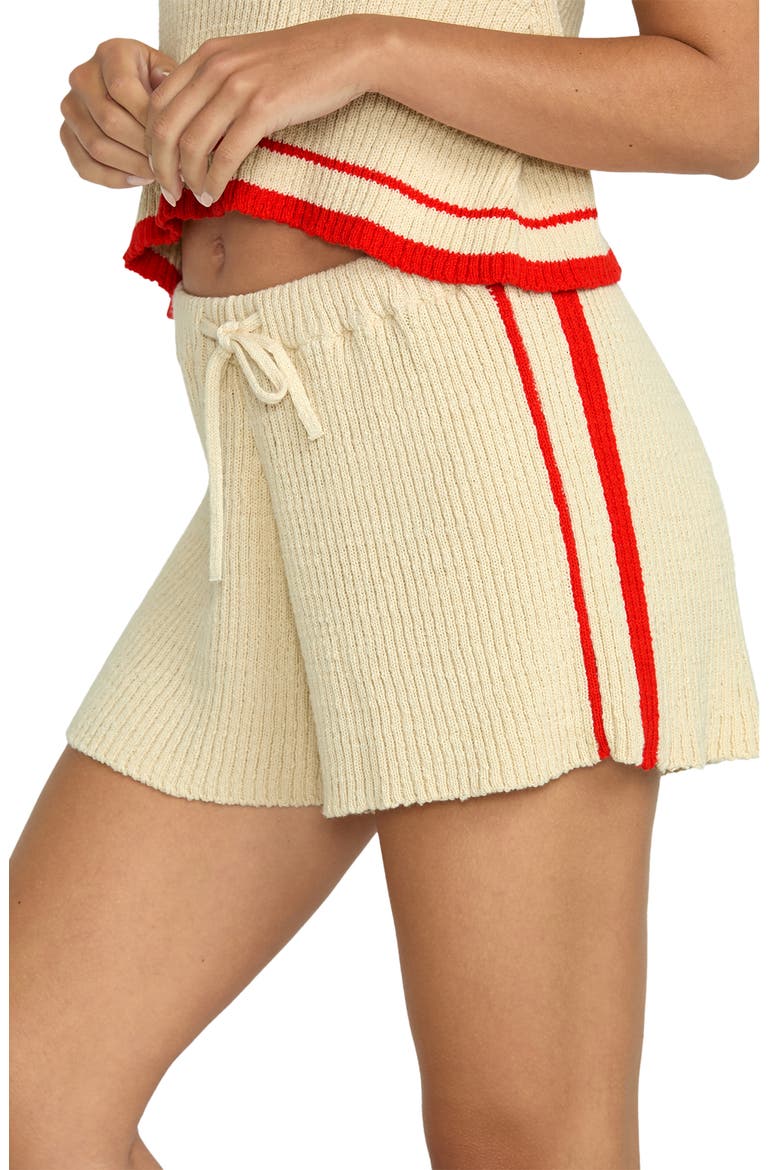 Summery Nights Stripe Cotton Sweater Shorts, Alternate, color, WHITECAP