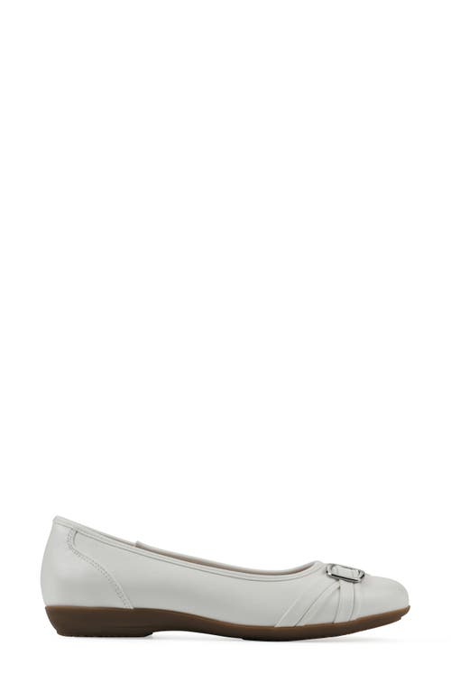 Cliffs By White Mountain Calming Buckle Strap Flat In White Smooth
