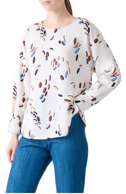 Akris Punto Dropping Dots Satin Top In Gray