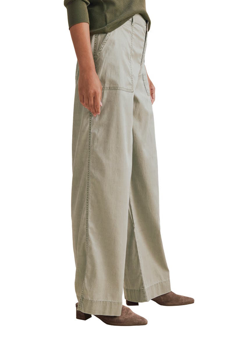 Colette Wide Leg Stretch Cotton Blend Pants, Alternate, color, EUCALYPTUS GREEN