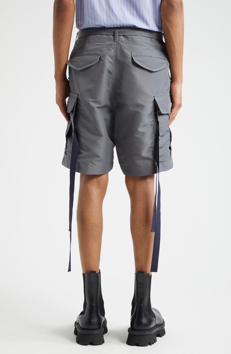 Sacai Nylon Twill Cargo Shorts, Alternate, color, Gray