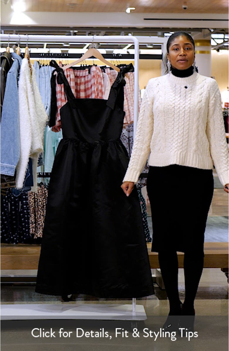 Bow Strap Satin Midi Dress, sales video thumbnail