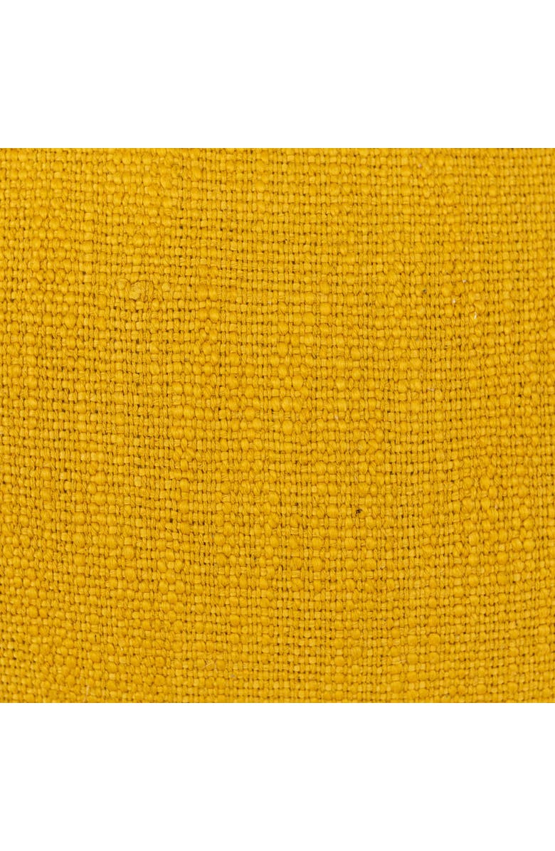 Foreside Home and Garden Mustard Handwoven Plaid Cotton Throw Pillow, Alternate, color, Yellow
