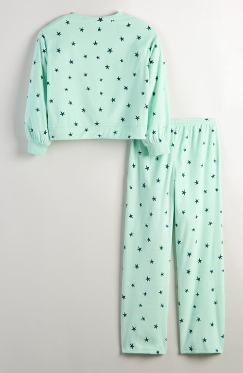 Nordstrom Kids' Sporty Velour Pajamas In Green