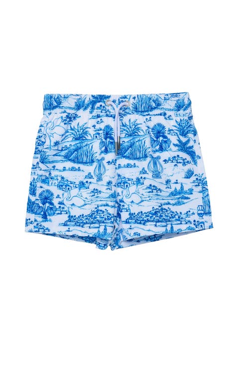 Summer Toile Drawstring Swim Shorts Swimsuit