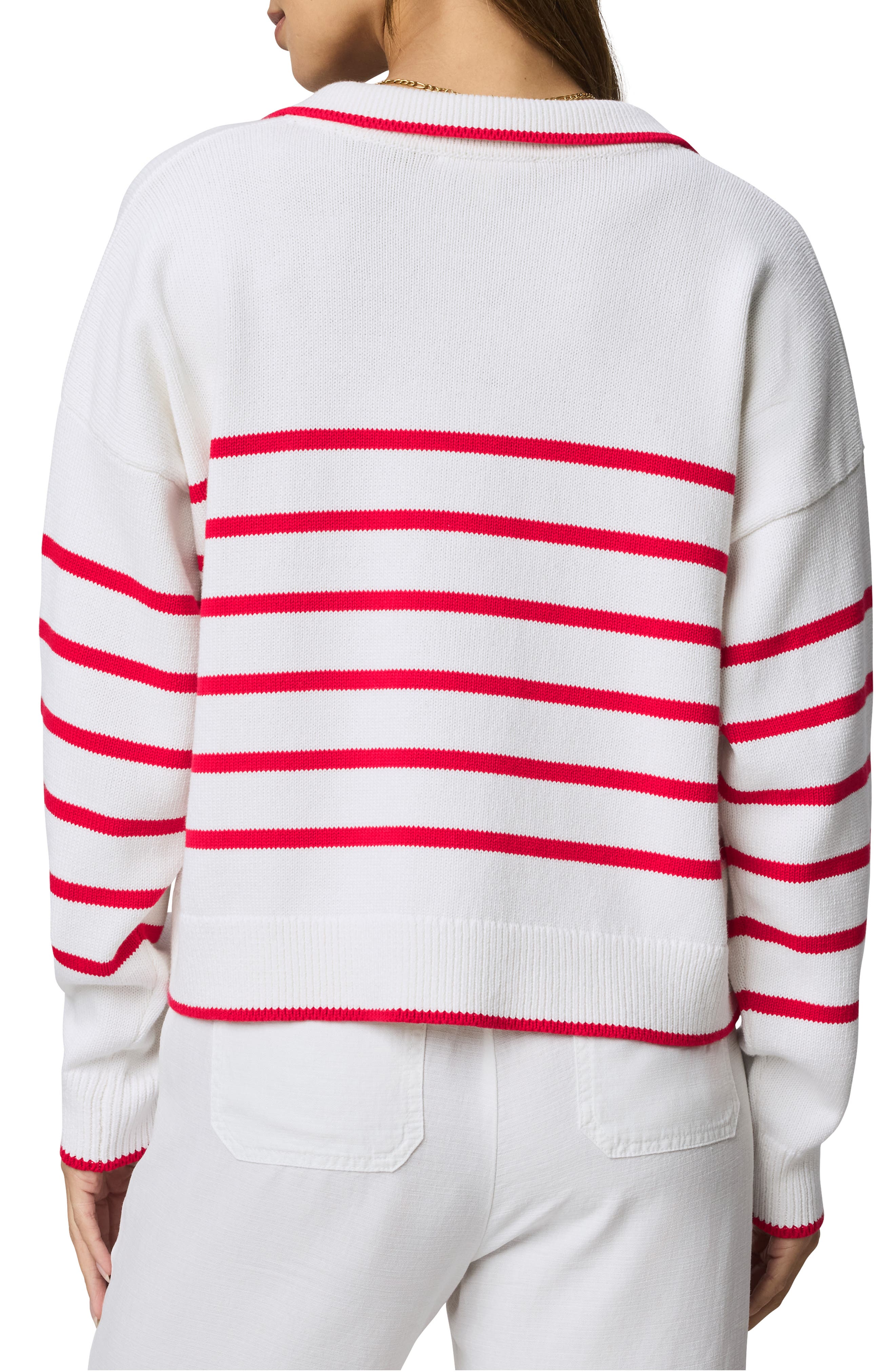 Arden Stripe Polo Sweater - image 2