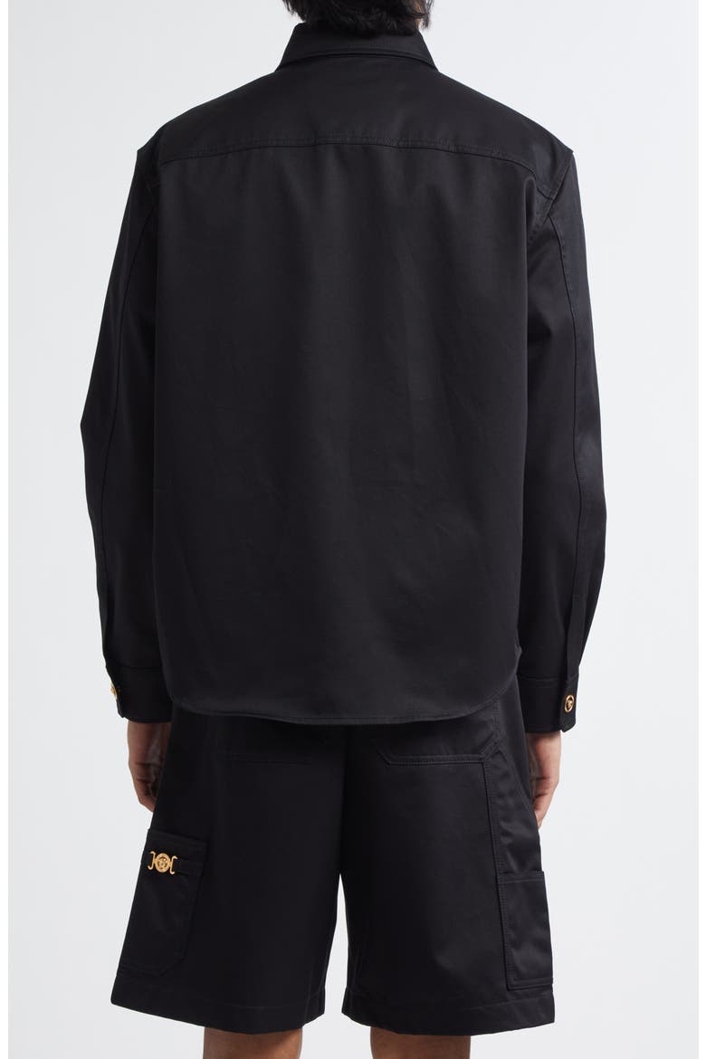 Cotton Gabardine Overshirt, Alternate, color, BLACK