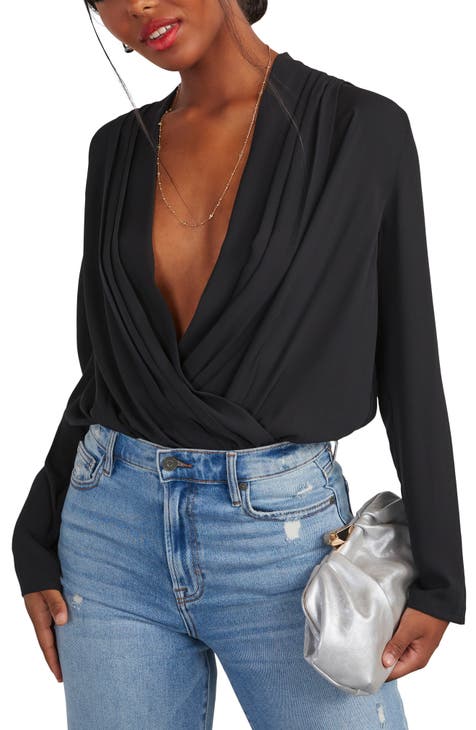 Surplice Neck Lapel Bodysuit