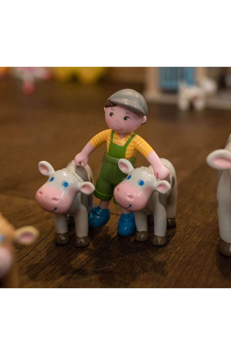 HABA Little Friends Spotted Calf - 2.75" Holstein Farm Animal Toy Figure, Alternate, color, Multi