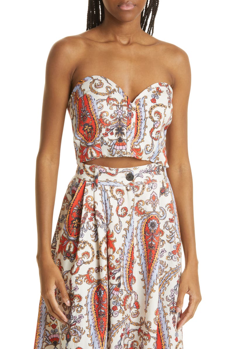 Mara Hoffman Rilynn Strapless Organic Cotton Corset Top, Main, color,