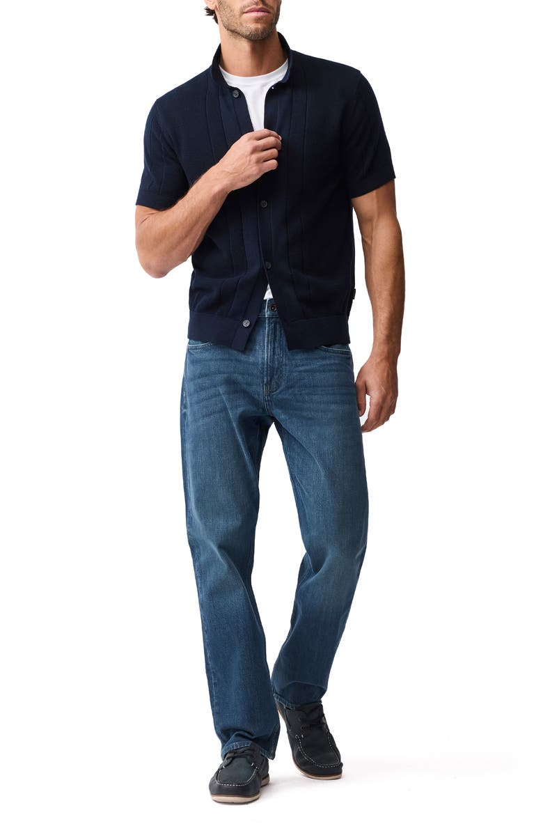 Rodd & Gunn Cobb River Short Sleeve Knit Button-Up Shirt, Alternate, color, Midnight