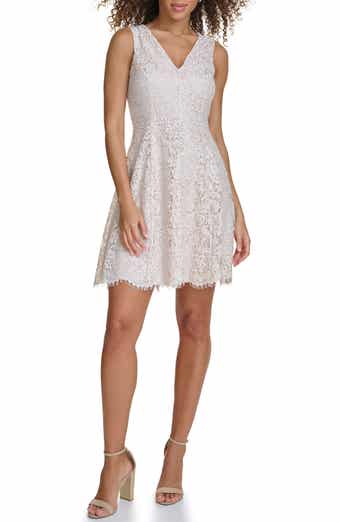 Kensie Metallic Lace Fit & Flare Dress