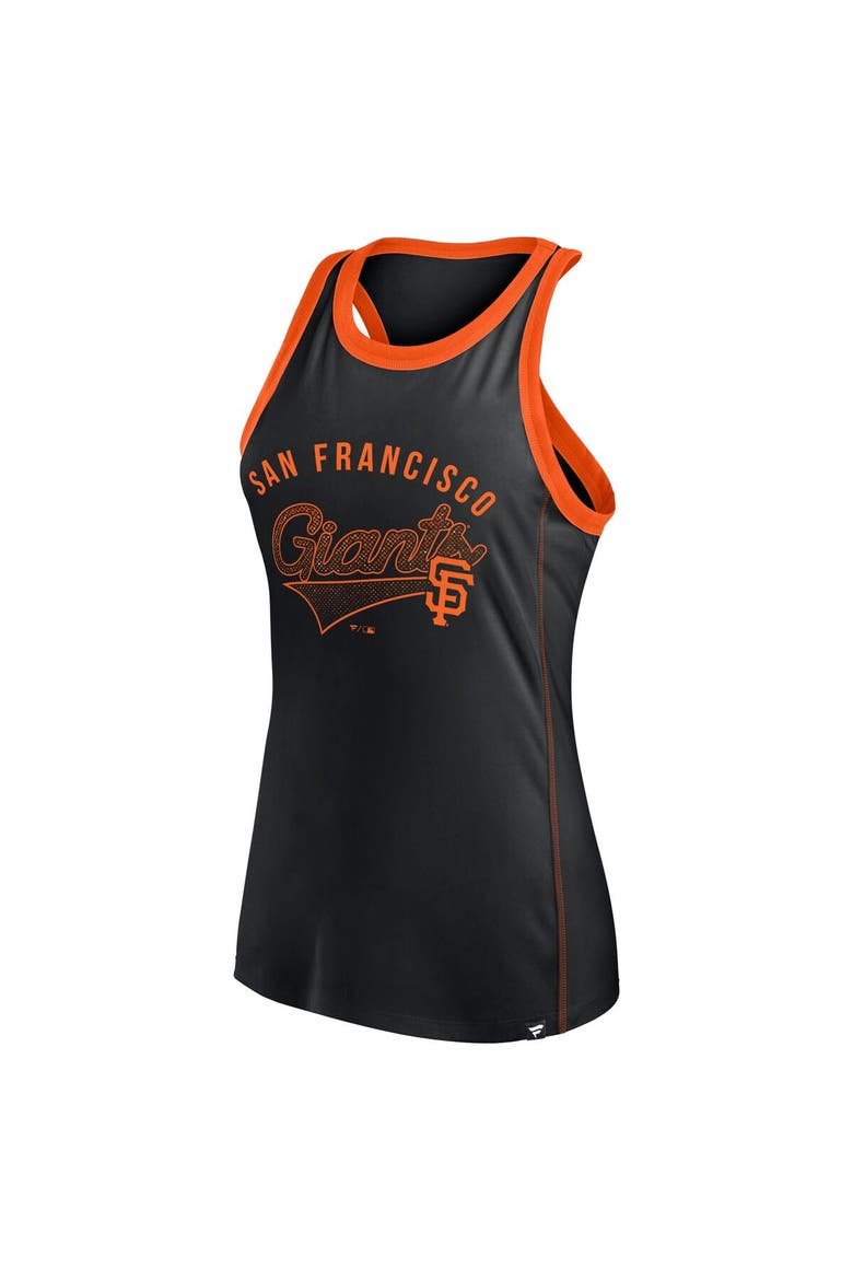Women's Fanatics Branded Black San Francisco Giants Tailsweep Fashion Racerback Rhinestone Tank Top, Alternate, color, Black