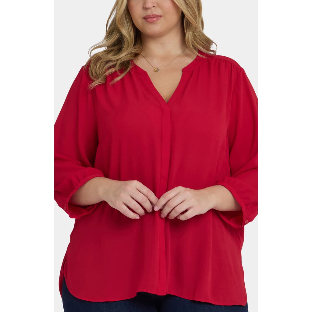 Nydj Pintuck Blouse In Red