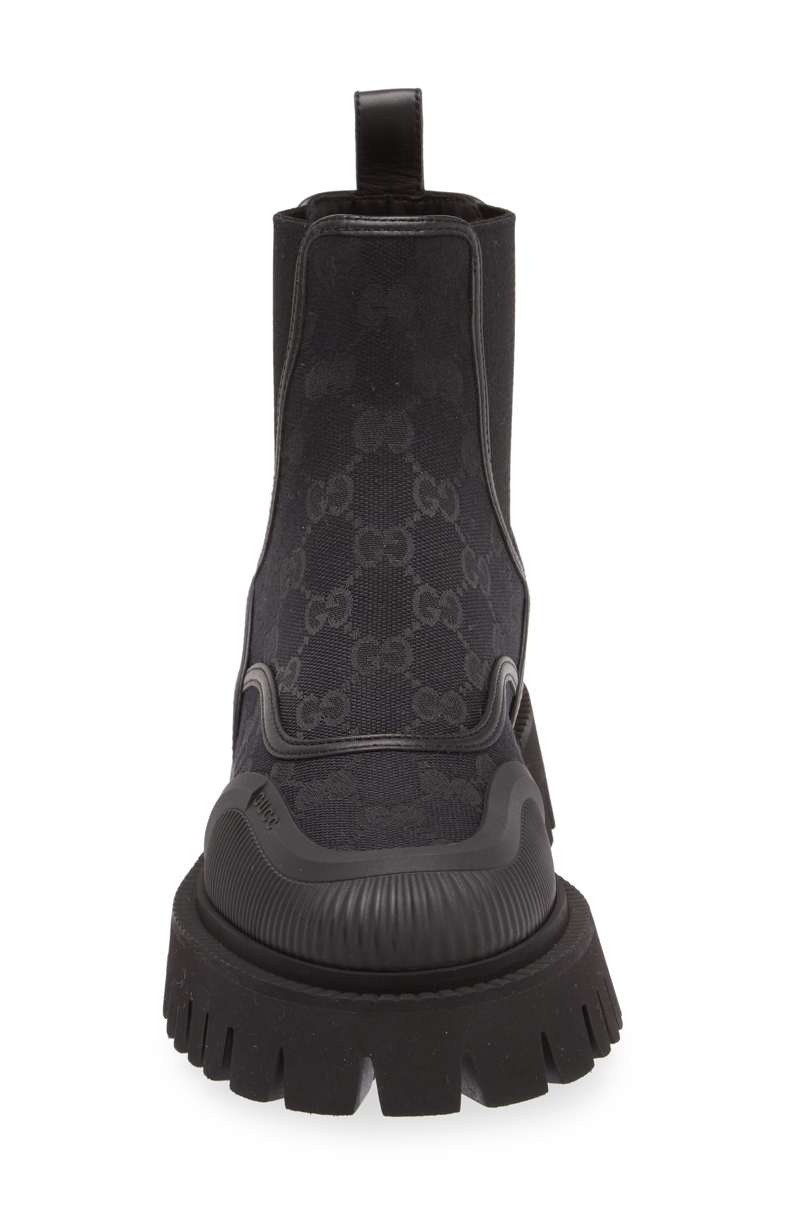 Gucci Novo GG Monogram Canvas Chelsea Boot, Alternate, color, Black
