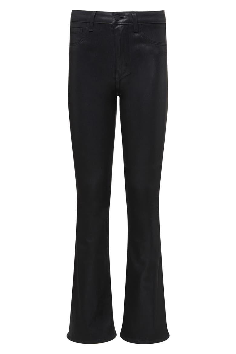 Marty Coated High Waist Flare Leg Jeans, Alternate, color, NOIR COATED