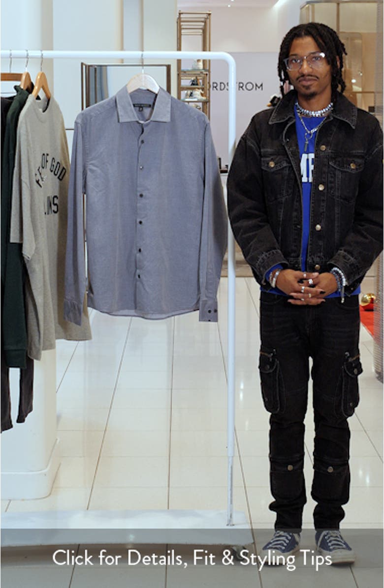 Zigler Two Tone Cotton Jacquard Twill Button-Up Shirt, sales video thumbnail