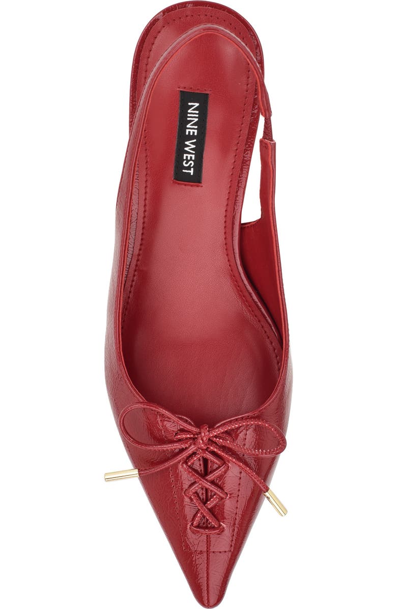 Nine West Anora Slingback Pointed Toe Pump, Alternate, color, Dark Red