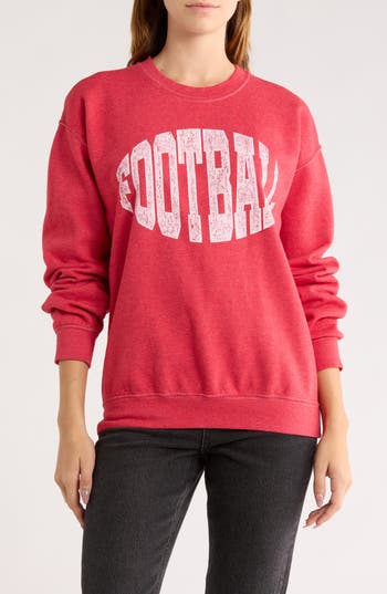 Project Social T Football Graphic Sweatshirt In Red