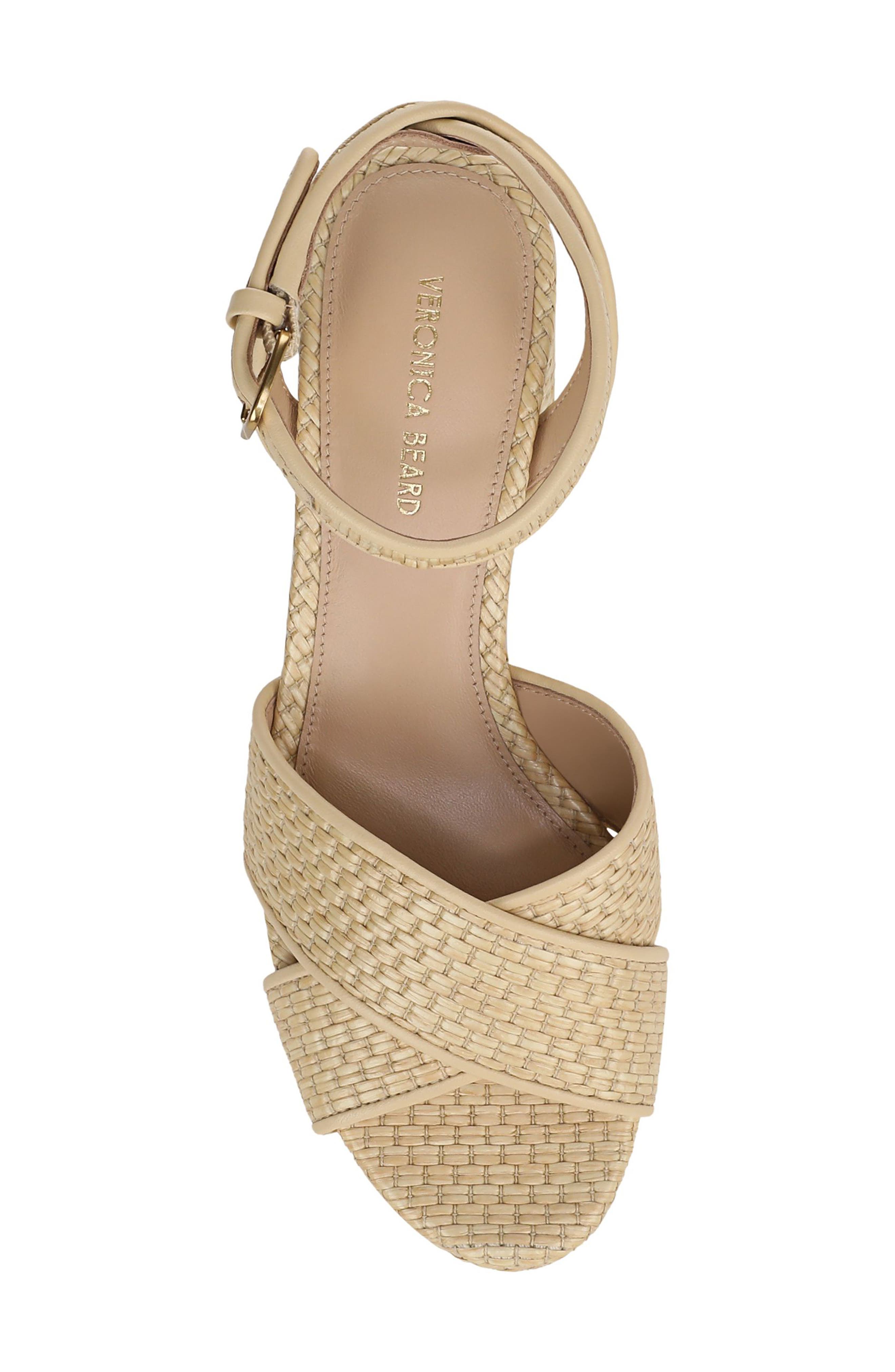 Veronica Beard Danika Ankle Strap Platform Sandal, Alternate, color, Natural
