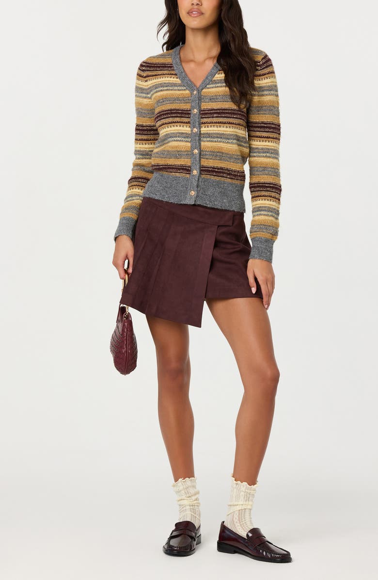 ASTR the Label August Stripe Cardigan, Alternate, color, Grey Stripe