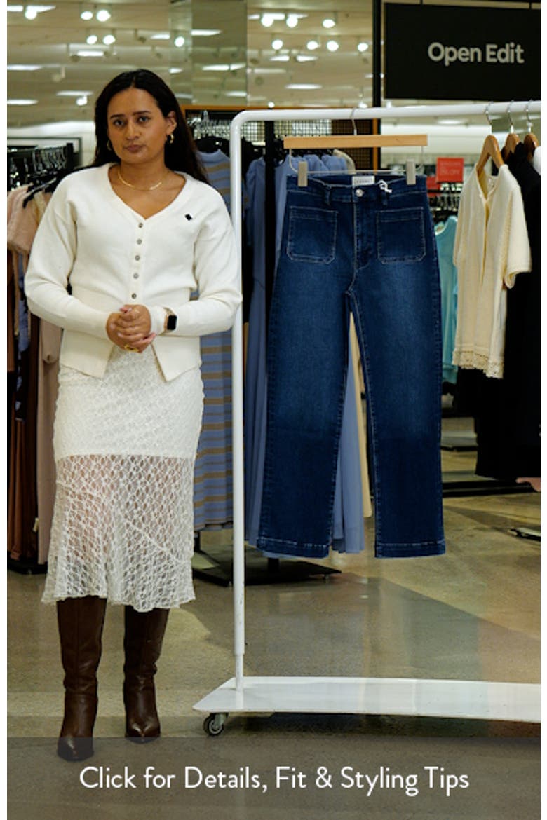 Patch Pocket High Waist Straight Leg Jeans video