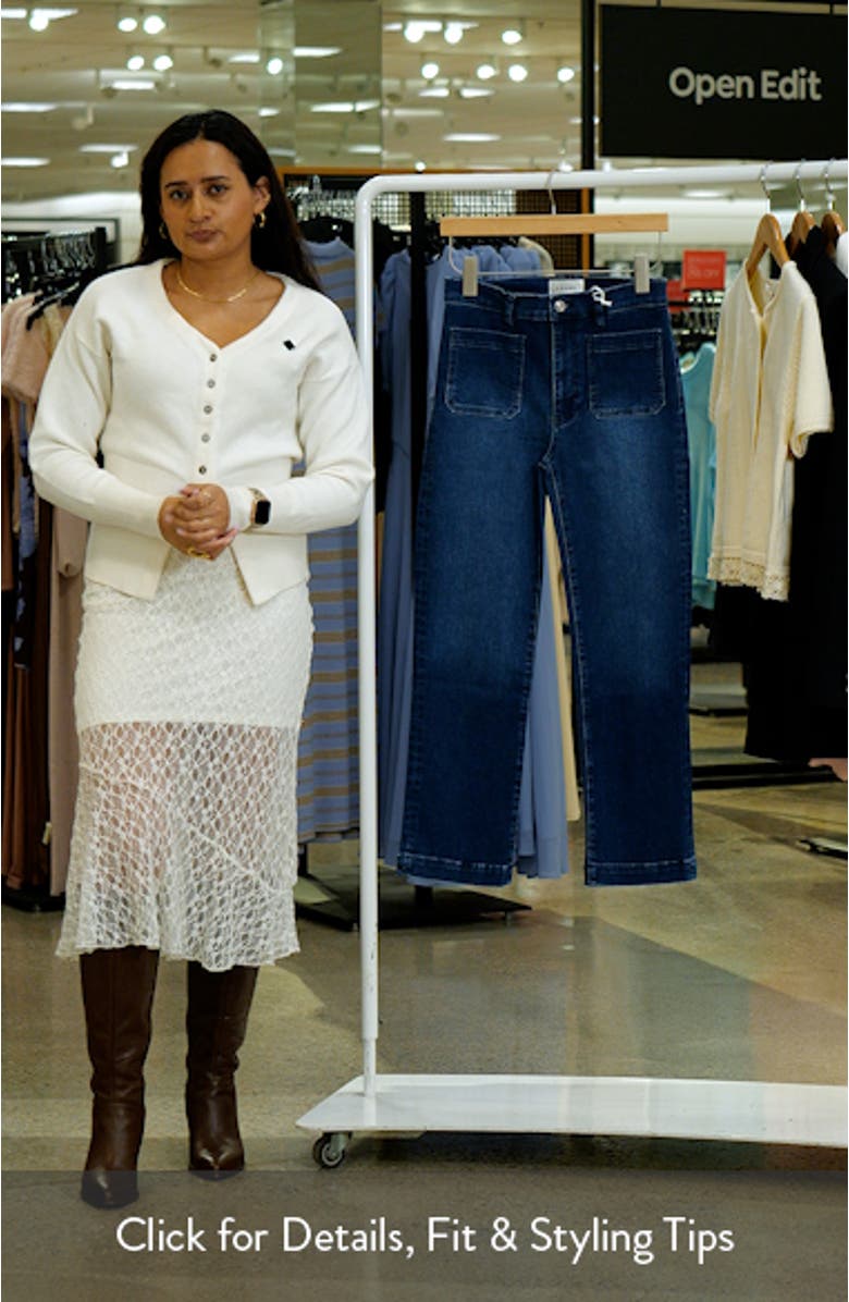 Patch Pocket High Waist Straight Leg Jeans, sales video thumbnail