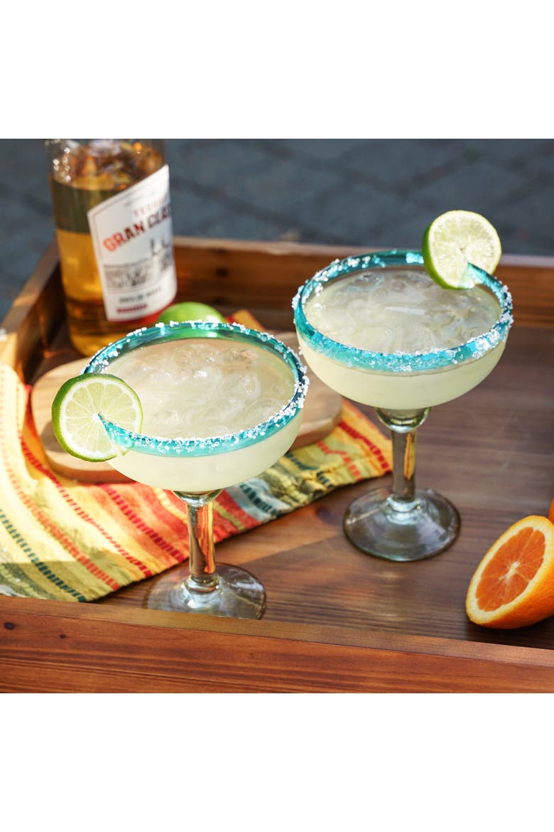 Segunda Vida Primavera Recycled Margarita Glasses Set of 2, Alternate, color, Clear