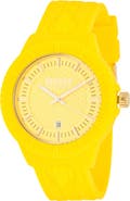VERSUS Versace Men's Tokyo Yellow Dial Silicone Strap Sport Watch, 42mm