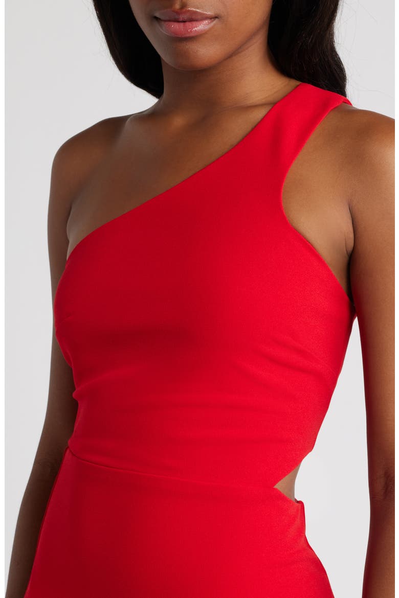 Idyllic Impression One-Shoulder Gown, Alternate, color, RED