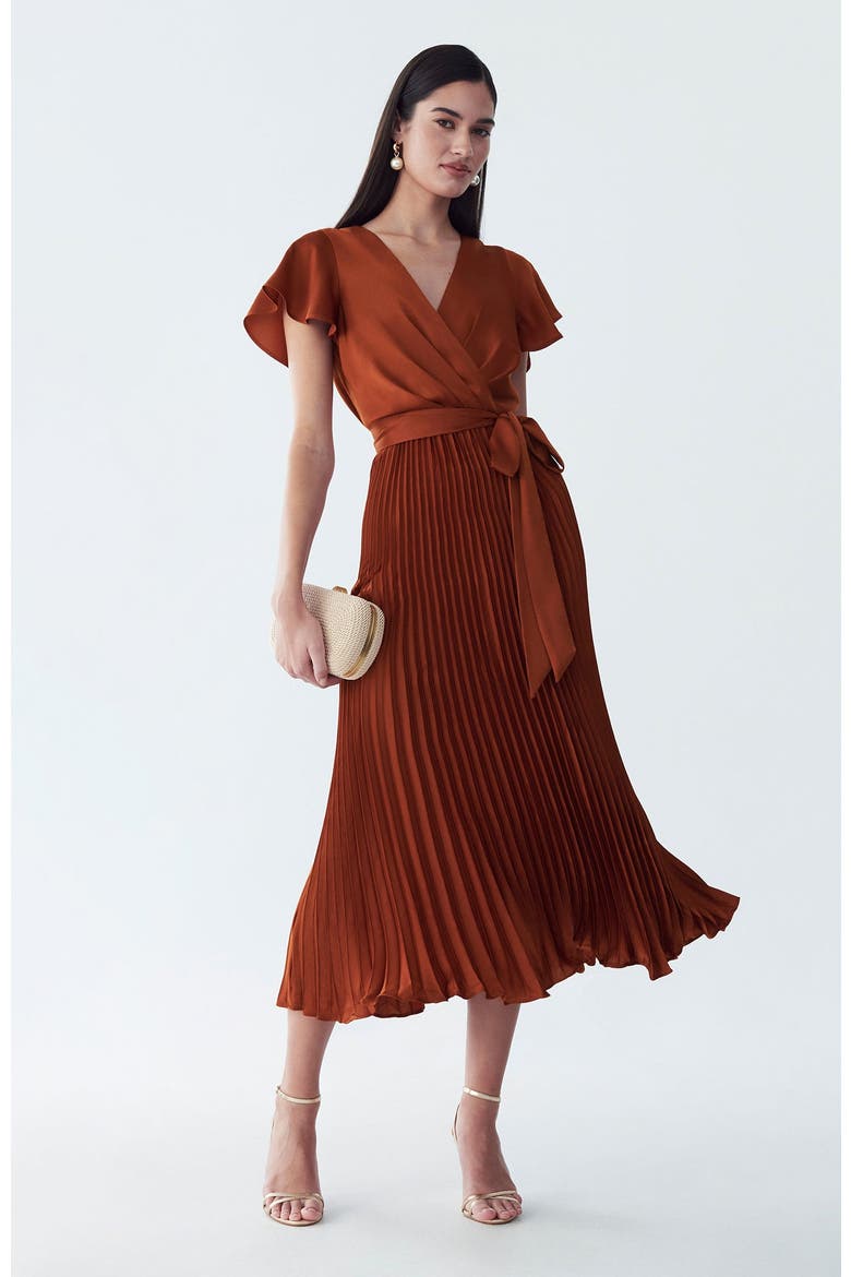 Faye Midi Dress, Alternate, color, Copper