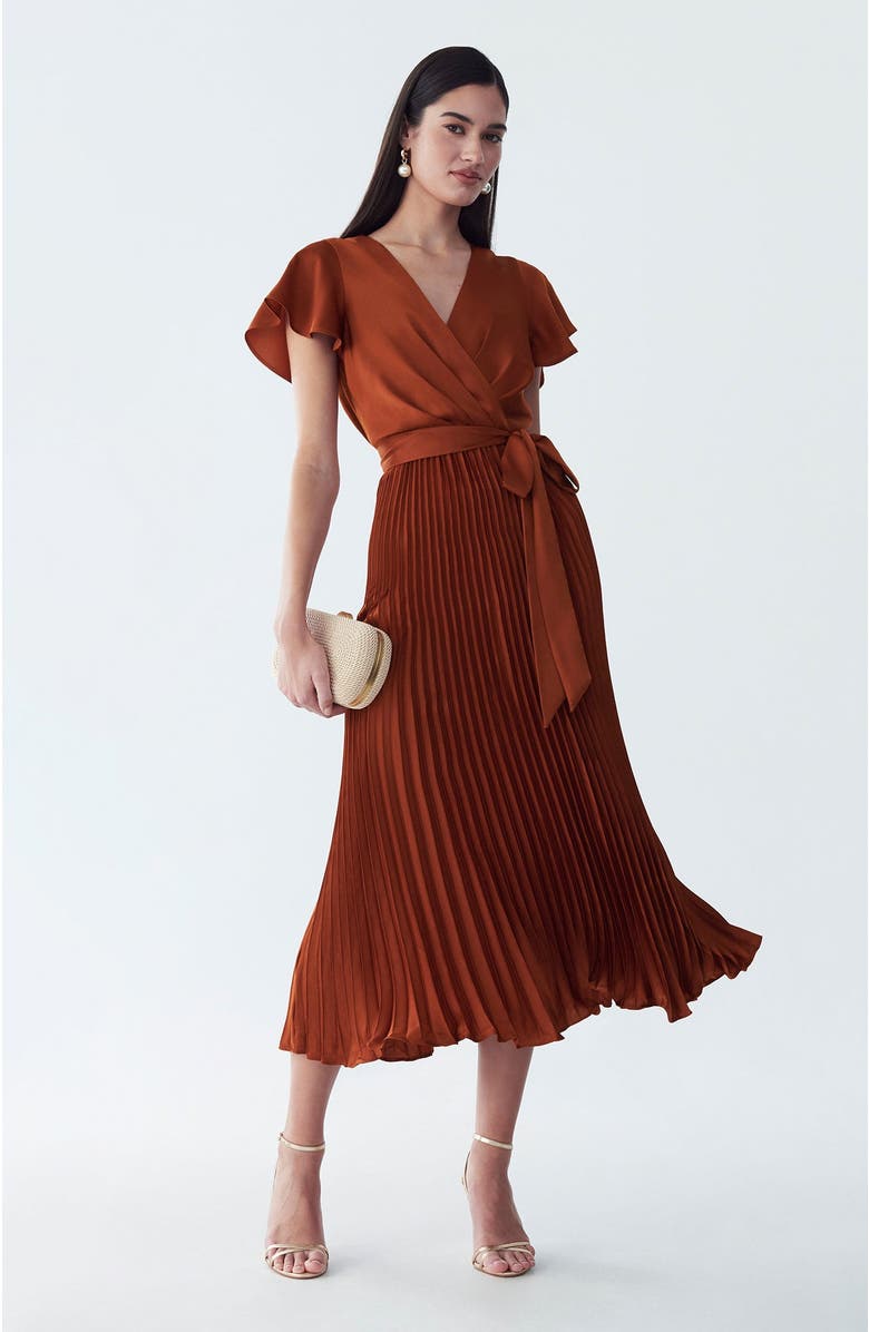WILLA Faye Midi Dress, Alternate, color, Copper