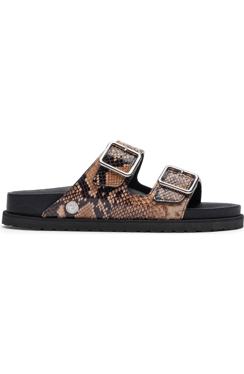 1774 BIRKENSTOCK Arizona Snakeskin Embossed Leather Buckle Slide Sandal, Main, color,