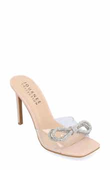 Journee Collection Fenella Embellished Clear Strap Stiletto Sandal