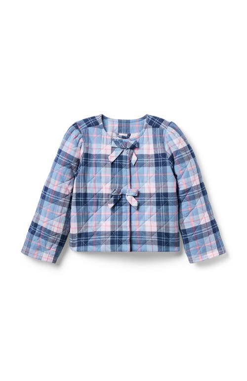Janie And Jack The Plaid Bow Jacket In Blue