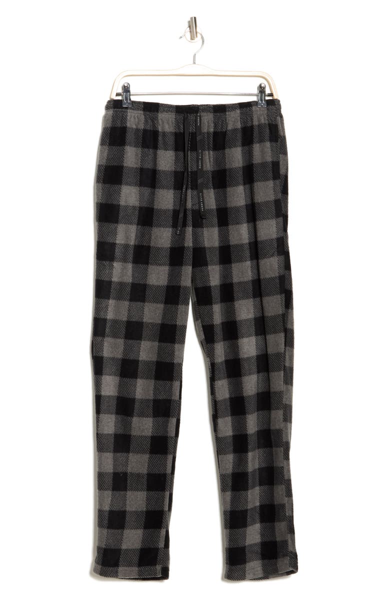 Perry Ellis Fleece Buffalo Plaid Pajama Pants, Alternate, color, 