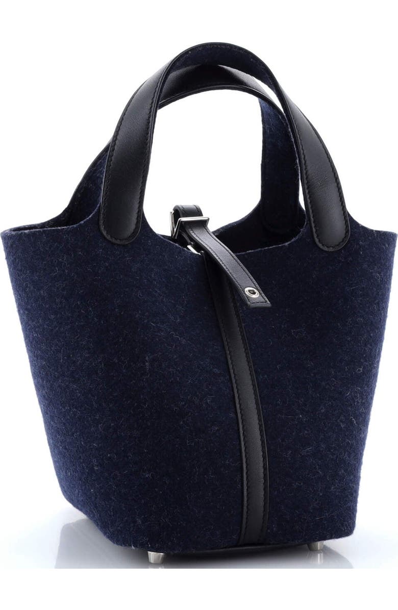 Pre-Owned Hermes Picotin Lock Bag Felt with Leather PM, Alternate, color, Bleu Nuit