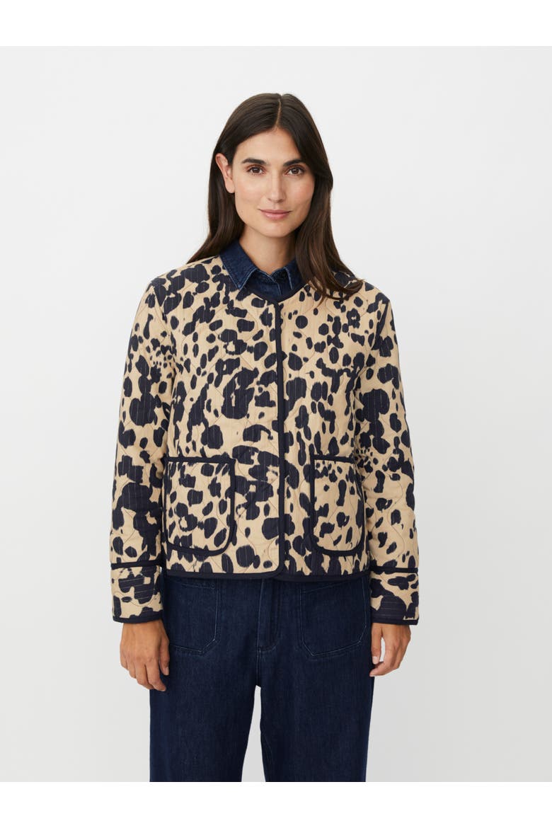 Javira Long Sleeve Animal Print Jacket, Main, color, Oxford Tan